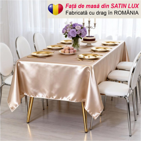 FETE MASA - Fata de masa eleganta din satin lux - Elegance Lux (BEJ sampanie)