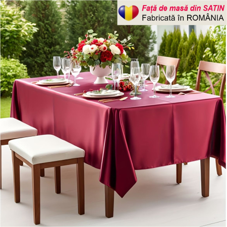 FETE MASA - Fata de masa eleganta din satin lux - Elegance Lux (GRENA)