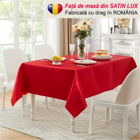FETE MASA - Fata de masa de Paste din satin lux - Elegance Lux (ROSU)
