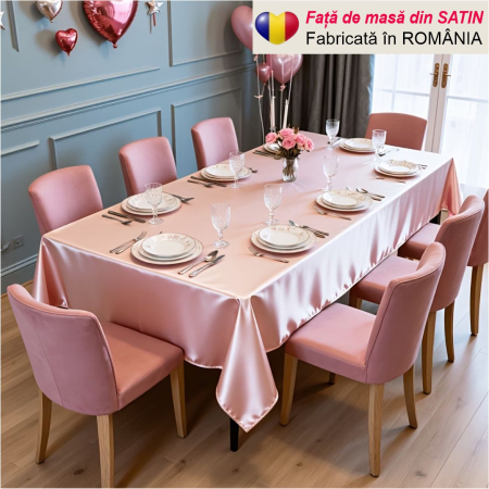 FETE MASA - Fata de masa de Paste din satin lux - Elegance Lux (ROZ)