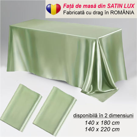 FETE DE MASA PASTE - Fata de masa de Paste din satin lux - Elegance Lux (VERDE deschis)