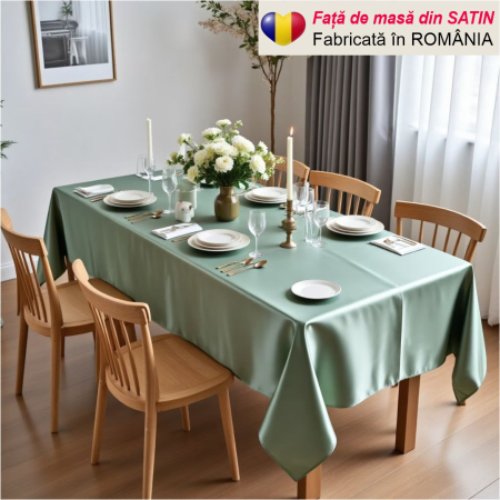 FETE MASA - Fata de masa de Paste din satin lux - Elegance Lux (VERDE deschis)