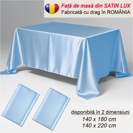 FETE DE MASA PASTE - Fata de masa de Paste din satin lux - Elegance Lux (ALBASTRU deschis)