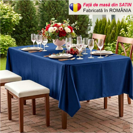 FETE MASA - Fata de masa eleganta din satin lux - Elegance Lux (BLEUMARIN)