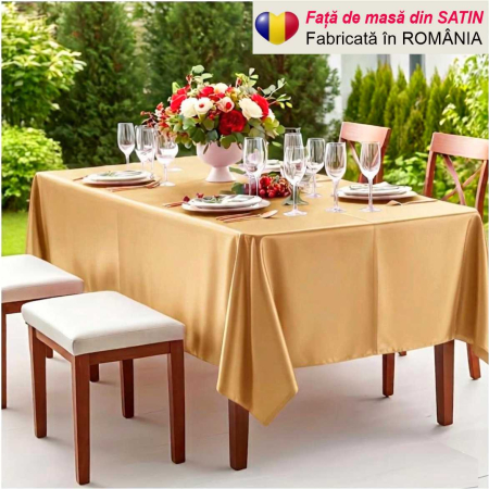FETE MASA - Fata de masa eleganta din satin lux - Elegance Lux (GALBEN AURIU)