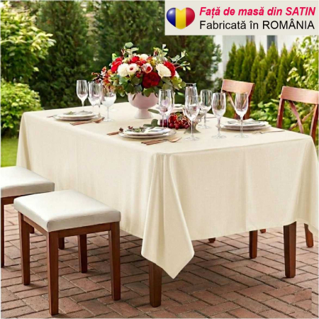 FETE MASA - Fata de masa eleganta din satin lux - Elegance Lux (CREM)