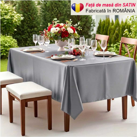 FETE MASA - Fata de masa eleganta din satin lux - Elegance Lux (GRI)