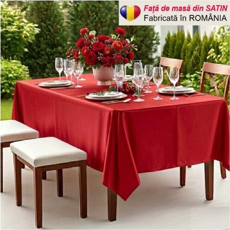FETE MASA - Fata de masa eleganta din satin lux - Elegance Lux (ROSU)