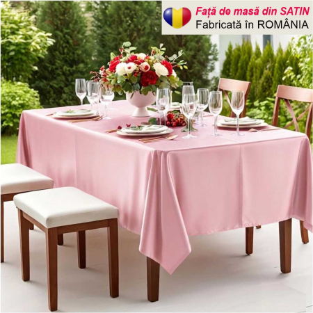 FETE MASA - Fata de masa eleganta din satin lux - Elegance Lux (ROZ)