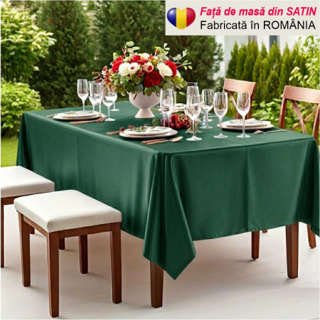FETE MASA - Fata de masa eleganta din satin lux - Elegance Lux (VERDE)