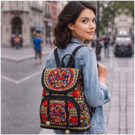 Ghiozdan tip rucsac Fantezia Lux - ROSU (33x27x12 cm) [1]