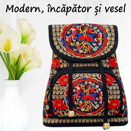 Ghiozdan tip rucsac Fantezia Lux - ROSU (33x27x12 cm) [2]
