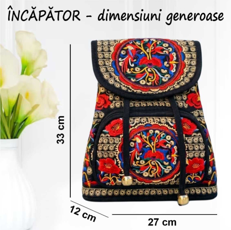 Ghiozdan tip rucsac Fantezia Lux - ROSU (33x27x12 cm) [3]