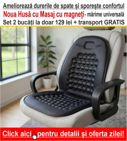 NOU! Husa cu Masaj cu Magneti cu efect benefic in alinarea durerilor de spate si imbunatatirea tonusului muscular - marime universala [9]