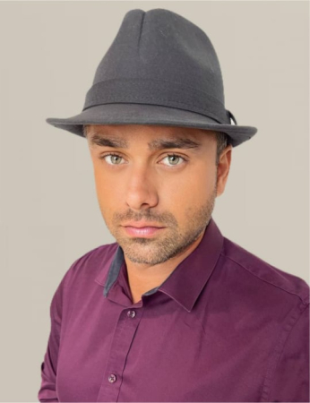 Palarie barbati din fetru lux cu crestaturi VERDY STYLE (GRI) [2]