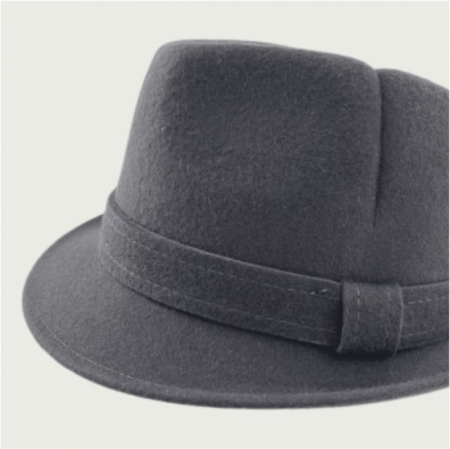 Palarie barbati din fetru lux cu crestaturi VERDY STYLE (GRI) [5]