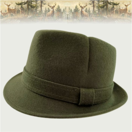 Palarie barbati din fetru lux cu crestaturi VERDY STYLE (KAKI) [2]