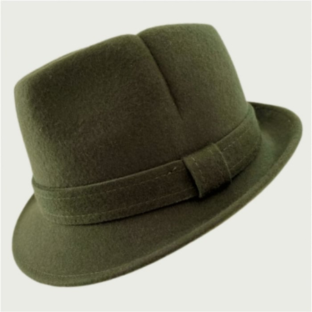 Palarie barbati din fetru lux cu crestaturi VERDY STYLE (KAKI) [3]