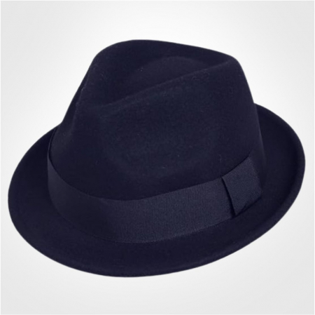 Palarie cu boruri clasice din fetru lux Mister Fedora Lux (BLEUMARIN) [1]