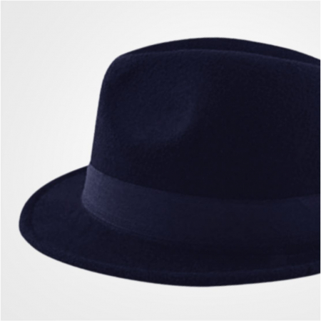 Palarie cu boruri clasice din fetru lux Mister Fedora Lux (BLEUMARIN) [3]