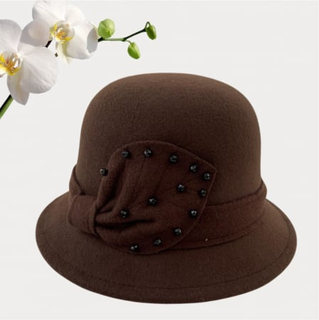 Palarie dama cu boruri delicate MISS COCHETTE (MARO mahon) - marime unica, reglabila [2]