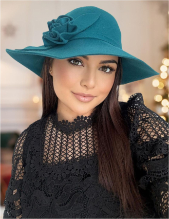 PALARII CHIC - Palarie dama fetru Sabrina-palarie grena, palarie reglabila