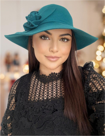 Palarie dama fetru Sabrina-palarie grena, palarie reglabila [1]