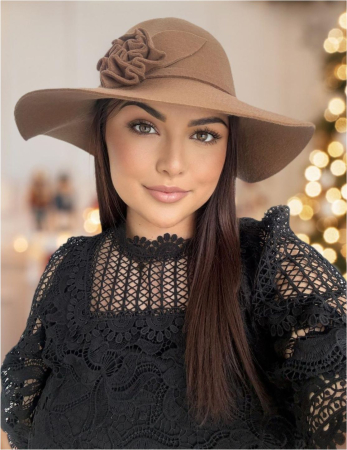 Palarie dama fetru Sabrina-palarie grena, palarie reglabila [1]