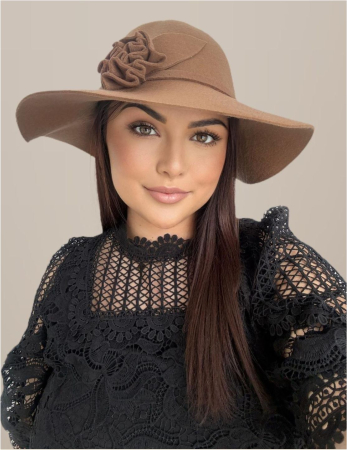 Palarie dama fetru Sabrina-palarie grena, palarie reglabila [3]