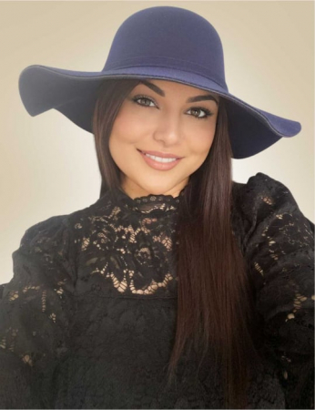 PALARII dama ELEGANTE - Palarie dama cu boruri mari MISS ROMA (BLEUMARIN) - marime unica, reglabila