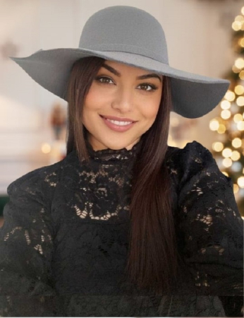 PALARII CHIC - Palarie dama cu boruri mari MISS ROMA (GRI deschis) - marime unica, reglabila