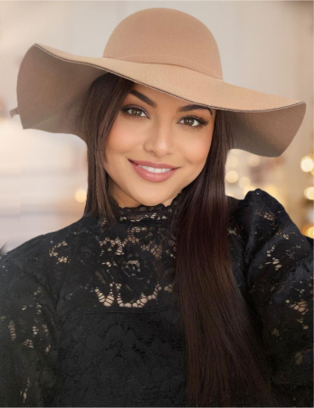 PALARII CHIC - Palarie dama cu boruri mari MISS ROMA (MARO cappuccino) - marime unica, reglabila