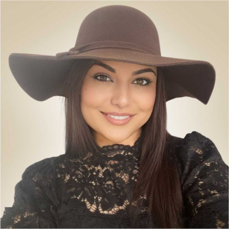 Palarie dama cu boruri mari MISS ROMA (MARO mahon) - marime unica, reglabila [1]