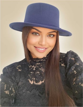 PALARII dama ELEGANTE - Palarie dama cu boruri rotunde MISS CASTILLIA (BLEUMARIN) - marime unica, reglabila