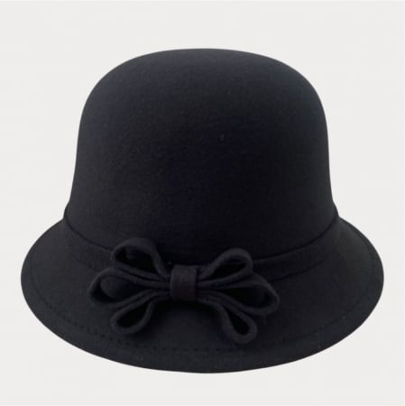 Palarii dama cu boruri rotunde MISS (NEGRU) - marime unica, reglabila [3]