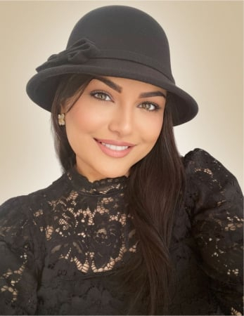 Palarie dama cu boruri rotunde MONALISA (NEGRU) - marime unica, reglabila [1]