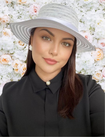 Palarie dama organza  SOFIA CHIC alba, reglabila [0]