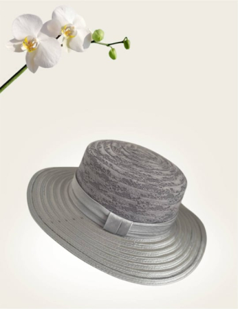 Palarie dama organza  SOFIA CHIC gri, reglabila [3]