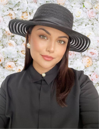 NOUTATI-PALARII SOARE - Palarie dama organza SOFIA CHIC negru, reglabila