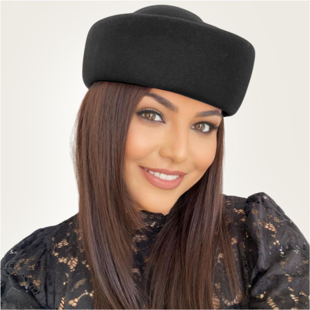 Palarie dama toca din fetru lux CONTESA CHIC (4 culori) - marime unica, reglabila [1]