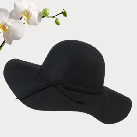 Palarie dama cu boruri elegante ROMA CHIC (NEGRU) - marime unica, reglabila [3]