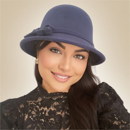 Palarie de dama cu boruri rotunde MONALISA (BLEUMARIN) - marime unica, reglabila [1]