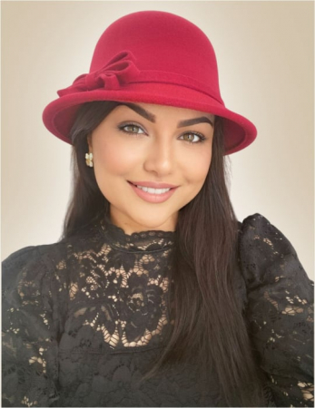 PALARII dama ELEGANTE - Palarie de dama cu boruri rotunde MONALISA (GRENA) - marime unica, reglabila