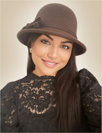 PALARII dama ELEGANTE - Palarie de dama cu boruri rotunde MONALISA (MARO mahon) - marime unica, reglabila