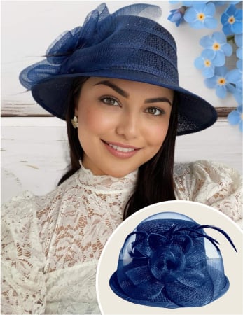 NOUTATI-PALARII SOARE - Palarie de soare de lux Coralia Lux  (BLEUMARIN) - marime unica, reglabila