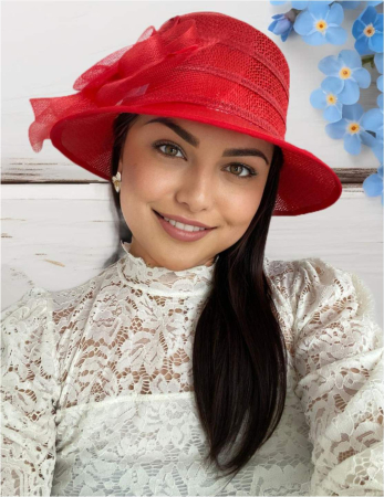 Palarie de soare de lux Coralia Lux  (ROSU) - marime unica, reglabila [2]