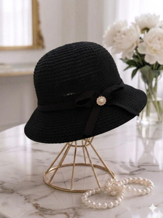 Palarie de soare de lux cu boruri mic SCARLET Lady (NEGRU) - marime unica, reglabila [1]