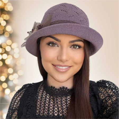 Palarie de soare de lux cu boruri mici ROSA LUX (MOV) - marime unica, reglabila, pliabila [3]