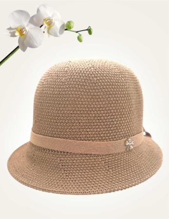 Palarie de soare de lux cu boruri tip sepcuta SCARLET LUX (MARO cappuccino) - marime unica, reglabila [3]