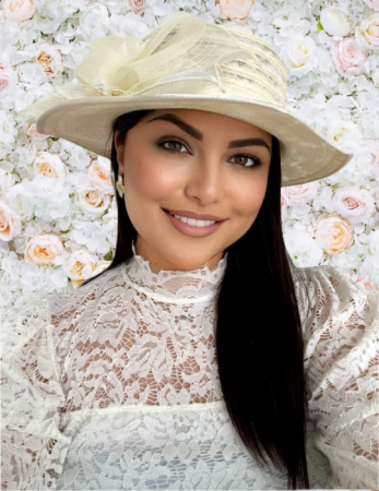 Palarie dama organza SOFIA LUX crem, reglabila [0]